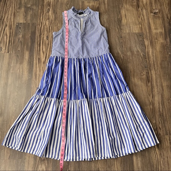 J.Crew Sleeveless Tiered Popover Dress in Mixed Stripe - Picture 12 of 14